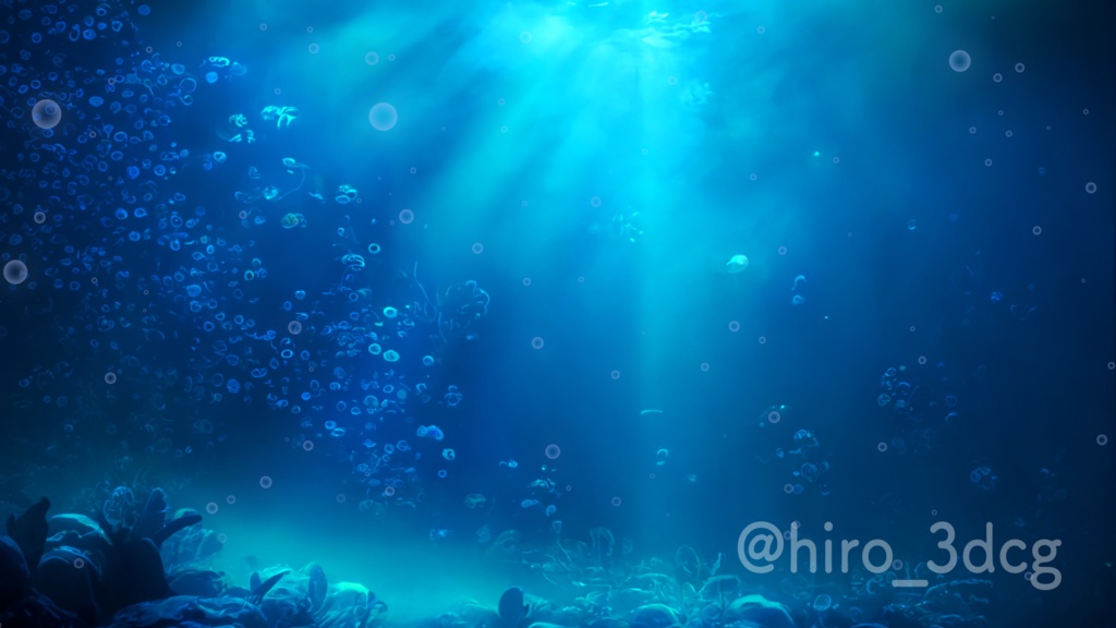【動く!配信画面セット】海底に差し込む光 深海 海 歌枠配信 雑談配信 風景 Vtuberさんの配信背景に サンゴ 水 自然 アクアリウム 【背景動画】