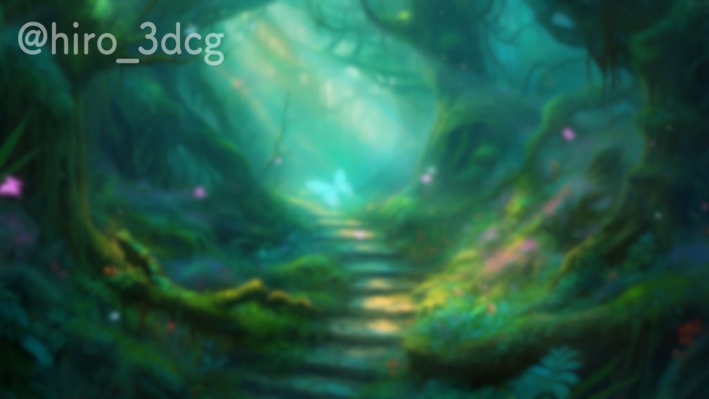 【動く!配信画面セット】蝶が舞う幻想的な森 妖精が棲む不思議な森 雑談配信 歌枠配信 ファンタジー 落ち着く Vtuberさんの配信背景に 森林 木々 異世界 動く背景【背景ループ素材】