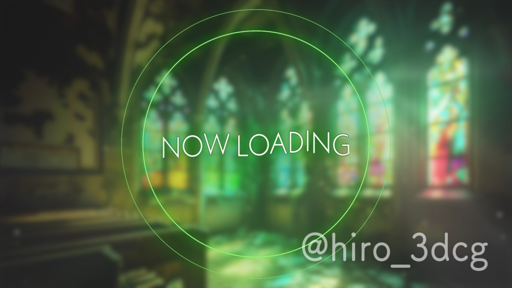 【動く!配信背景と待機画面セット】緑に浸食された森の教会 ステンドグラス 廃墟 歌枠 朝活 vtuberさんの配信背景に 風景 【背景ループ素材】