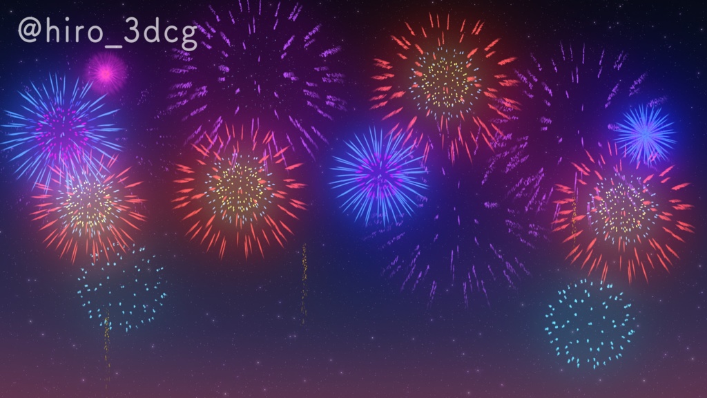 【動く!歌枠配信画面セット】豪華な打ち上げ花火 夏 歌枠用 雑談用 夜活 vtuberさん向け!