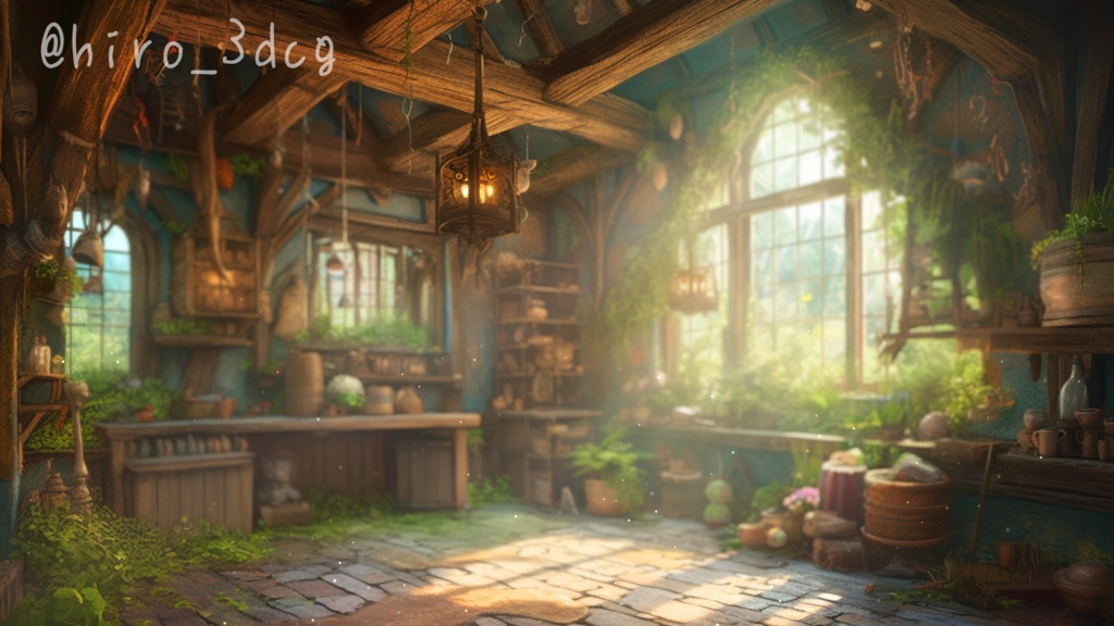 【動く!配信背景と待機画面セット】陽気な森の作業部屋 歌枠 雑談配信 夏 春 蝶々 研究部屋 魔女 魔法 ファンタジー 落ち着く Vtuberさんの配信背景に 【背景ループ素材】