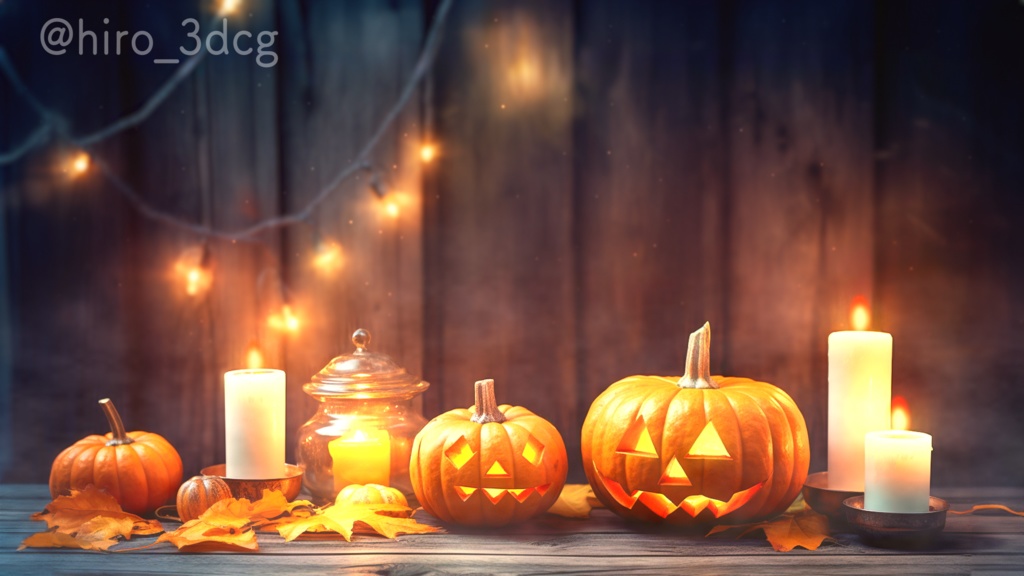 【動く!配信画面セット】パンプキンとキャンドル ハロウィン ジャックオランタン トリックオアトリート おばけ 仮装 秋 歌枠 雑談配信 コスプレ Vtuberさんの配信背景に