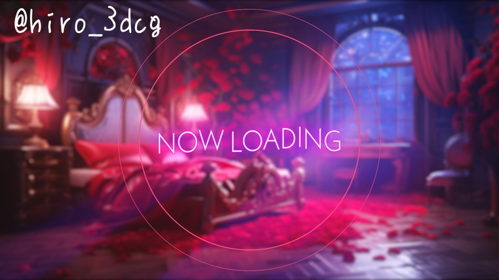 【動く!配信部屋背景セット】赤いバラの寝室 吸血鬼の寝床 歌枠 雑談配信 夜活 ハロウィン 寝室 落ち着く Vtuberさんの配信背景に 配信部屋 【背景ループ素材】