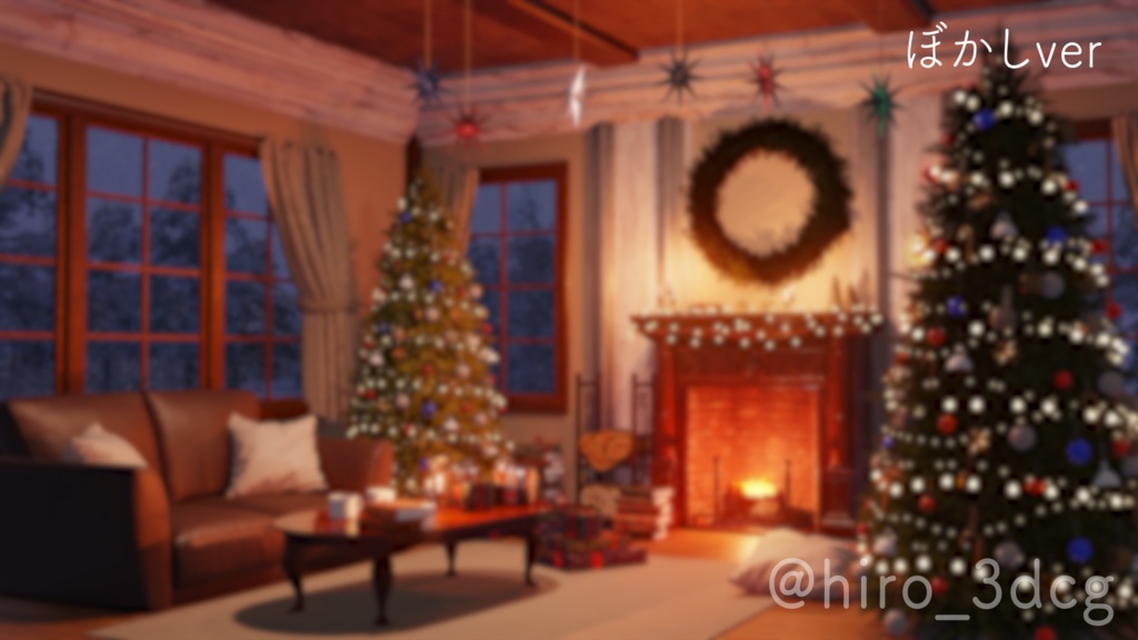【動く!配信背景ループ】暖炉の灯りに包まれるクリスマス クリスマスツリー 窓から眺める雪 歌枠 雑談配信 Vtuberさんの配信背景に バレンタイン 部屋 冬【配信部屋】