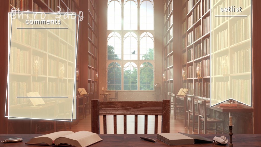 【動く!配信背景ループ】朝日が差し込む魔法図書館 朝活配信 研究部屋 図書室 ファンタジー 朝活 雑談配信 歌枠配信 Vtuberさんの配信背景に 窓 本棚 部屋 動く背景【配信部屋】