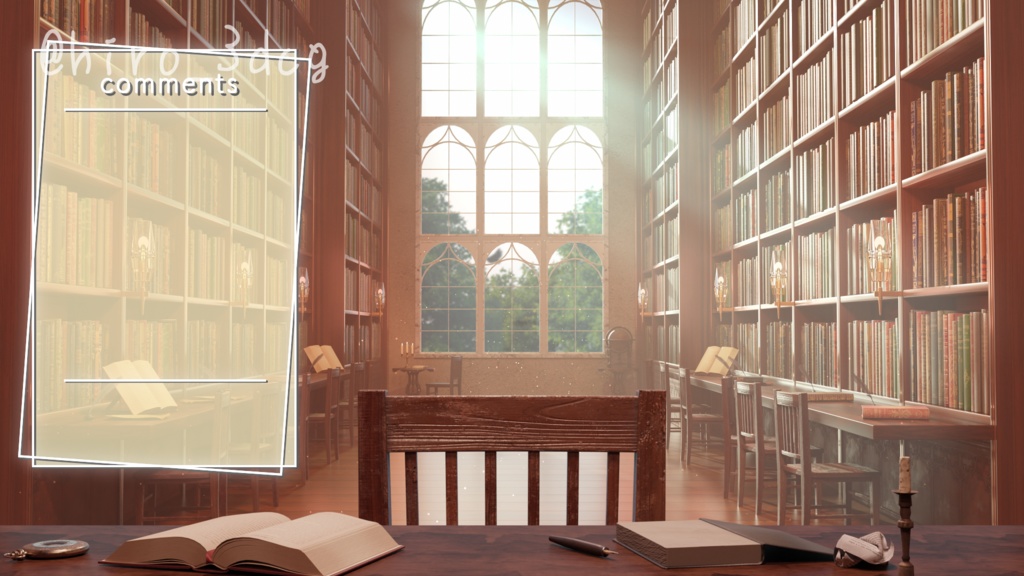 【動く!配信背景ループ】朝日が差し込む魔法図書館 朝活配信 研究部屋 図書室 ファンタジー 朝活 雑談配信 歌枠配信 Vtuberさんの配信背景に 窓 本棚 部屋 動く背景【配信部屋】