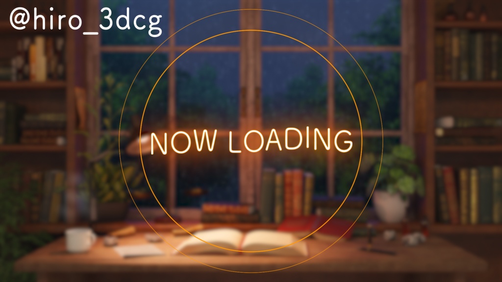 【動く!配信背景セット】雨の降る日の仕事部屋 デスク 梅雨 雨の日 窓から眺める雨 歌枠 雑談配信 Vtuberさんの配信背景に 窓 部屋 書斎 動く背景 【配信部屋】