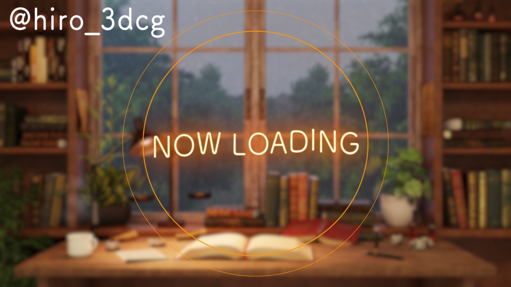 【動く!配信背景セット】雨の降る日の仕事部屋 デスク 梅雨 雨の日 窓から眺める雨 歌枠 雑談配信 Vtuberさんの配信背景に 窓 部屋 書斎 動く背景 【配信部屋】