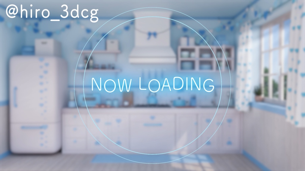 【動く配信背景】バレンタインキッチン4色セット|雑談・歌枠にピッタリ!Vtuber用配信部屋