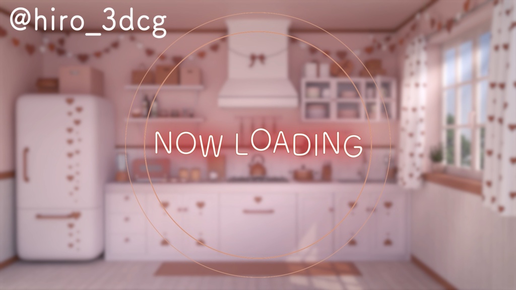 【動く配信背景】バレンタインキッチン4色セット|雑談・歌枠にピッタリ!Vtuber用配信部屋