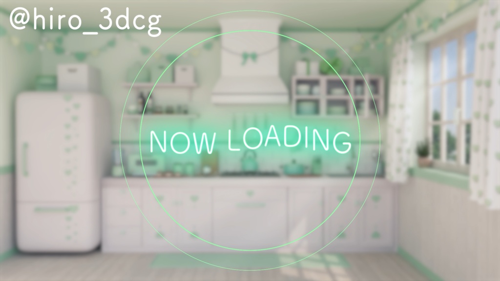 【動く配信背景】バレンタインキッチン4色セット|雑談・歌枠にピッタリ!Vtuber用配信部屋