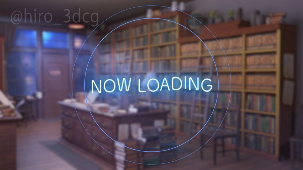 【動く!配信背景ループ】アンティークな夜の古書堂|雑談・歌枠にピッタリ!Vtuber用配信部屋 ファンタジー 月明かりが差し込む古本屋 図書館