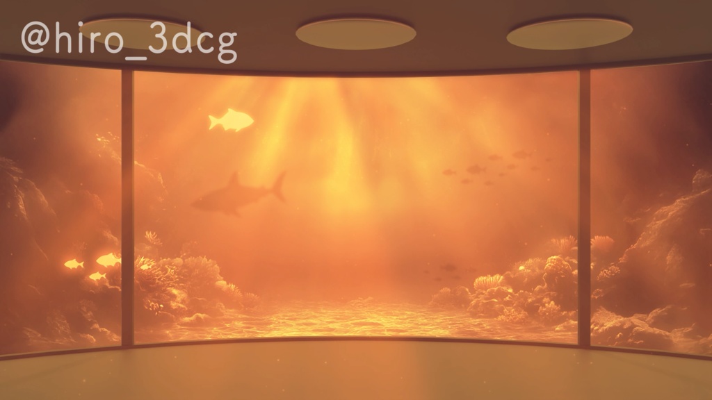 【動く!配信背景セット】幻想的なアクアリウム 水族館 海底 水中 夜活 歌枠 雑談配信 Vtuberさんの配信背景に【配信部屋】