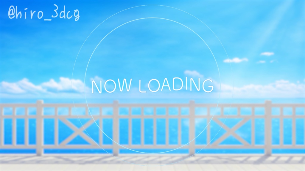 【動く!配信画面セット】白のテラスと夏色の海|雑談・歌枠にピッタリ! Vtuber用配信部屋 ビーチ 夏の空 夏 自然 波