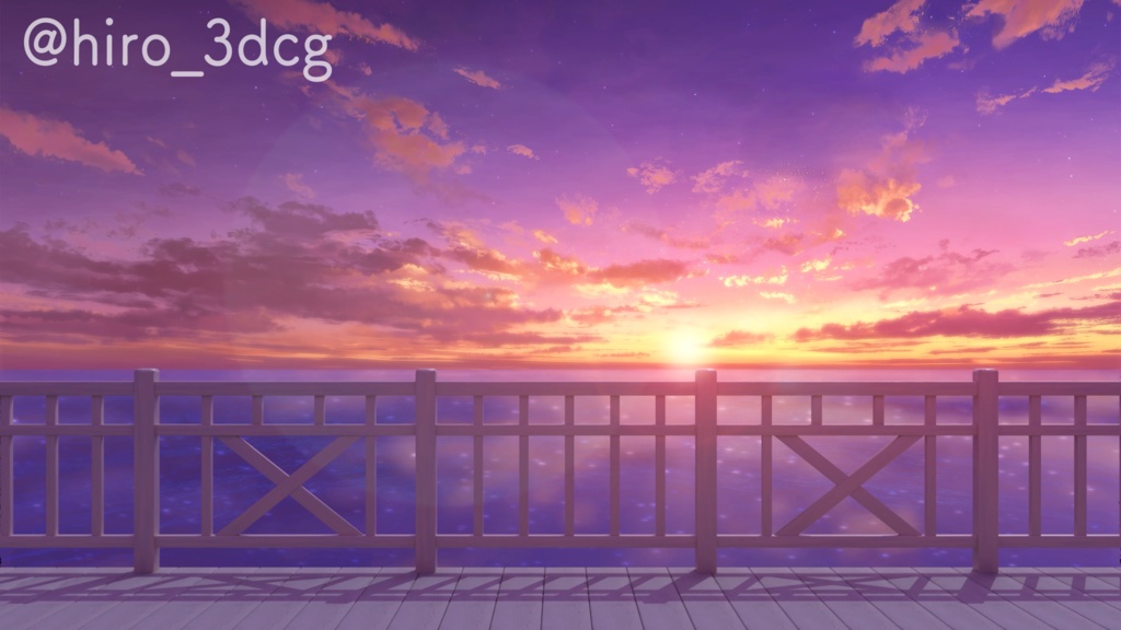 【動く!配信画面セット】茜に染まる夕焼けの海|雑談・歌枠にピッタリ! Vtuber用配信部屋 ビーチ 星空 夕日 自然 波 幻想的