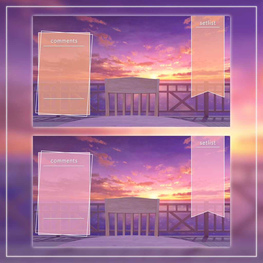 【動く!配信画面セット】茜に染まる夕焼けの海|雑談・歌枠にピッタリ! Vtuber用配信部屋 ビーチ 星空 夕日 自然 波 幻想的