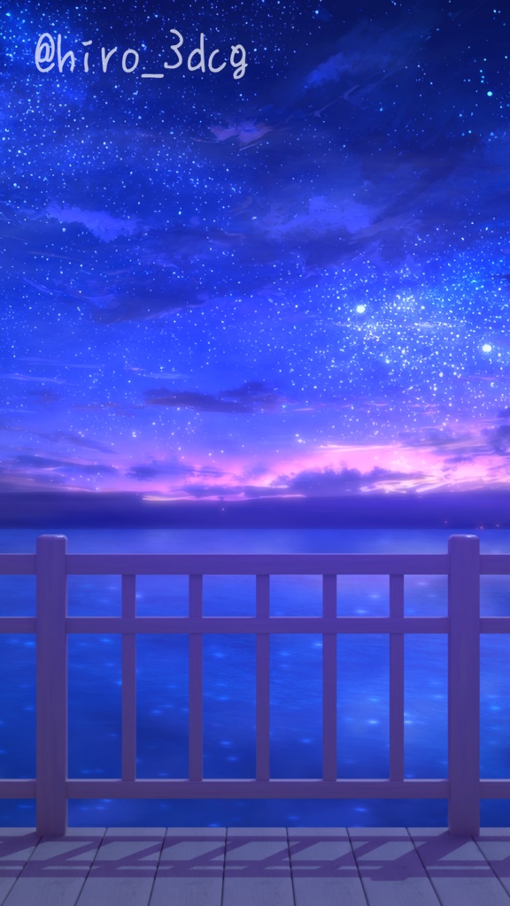 【動く!縦型配信背景】白のテラスと星降る海|雑談・歌枠にピッタリ! Vtuber用配信部屋 ビーチ 星空 幻想的