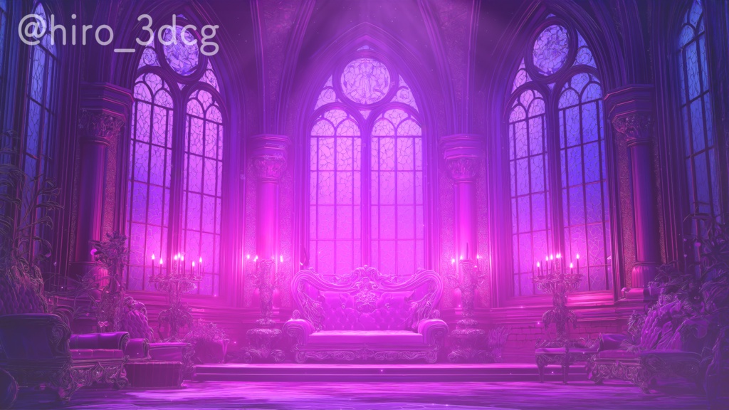 【動く!配信画面と待機画面セット】魔王城の玉座 月明かり 歌枠 雑談配信 夜活 ハロウィン ファンタジー 落ち着く Vtuberさんの配信背景に【背景ループ素材】