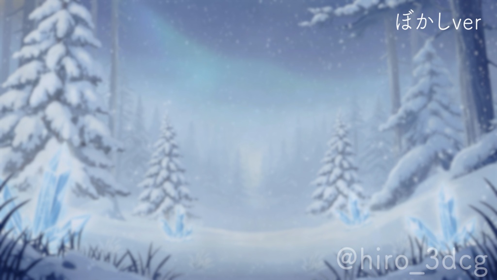 【動く背景】雪降る幻想的な森|VTuber配信背景&待機画面セット