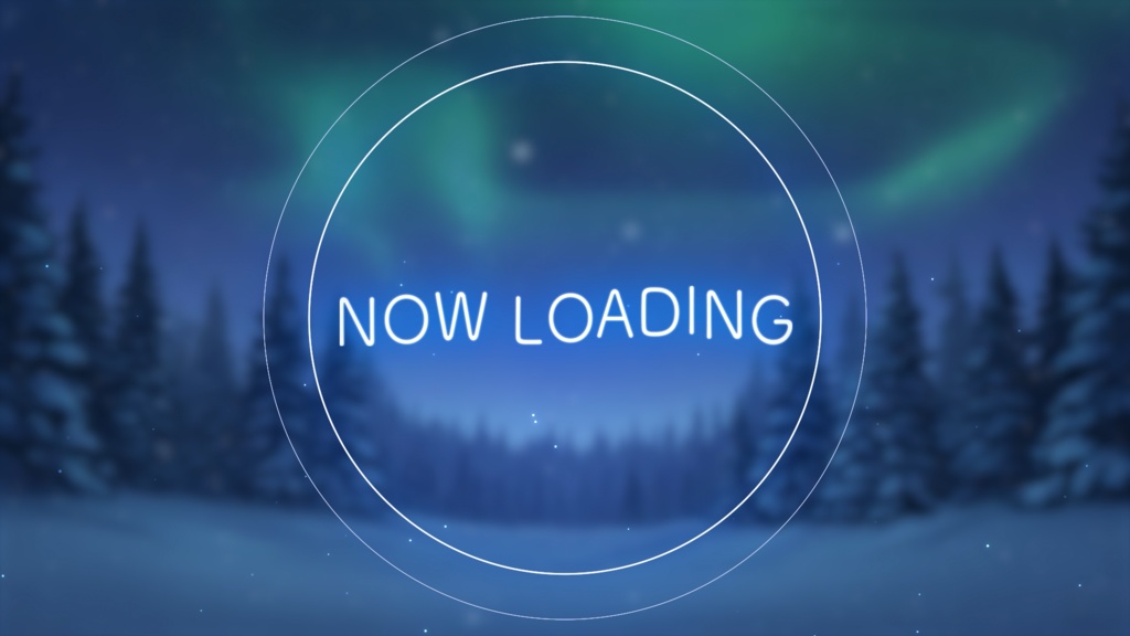 【動く背景】星空とオーロラが輝く冬の森セット【配信画面/VTuber素材/待機画面】