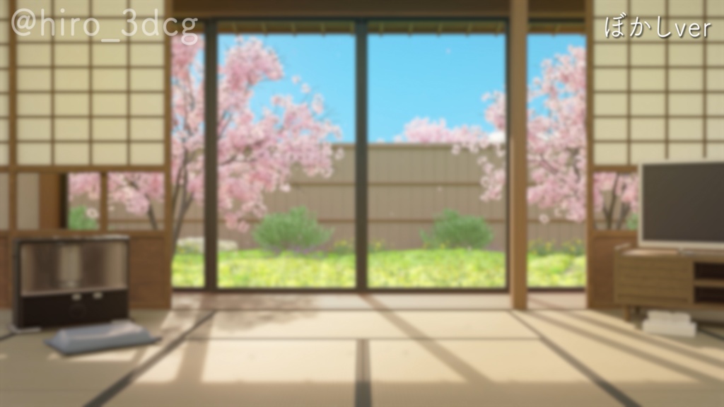 【動く背景-待機画面】猫がいる暖かな春の和室 - 配信画面フルセット【待機画面/コメント枠/雑談・歌枠/Vtuber】