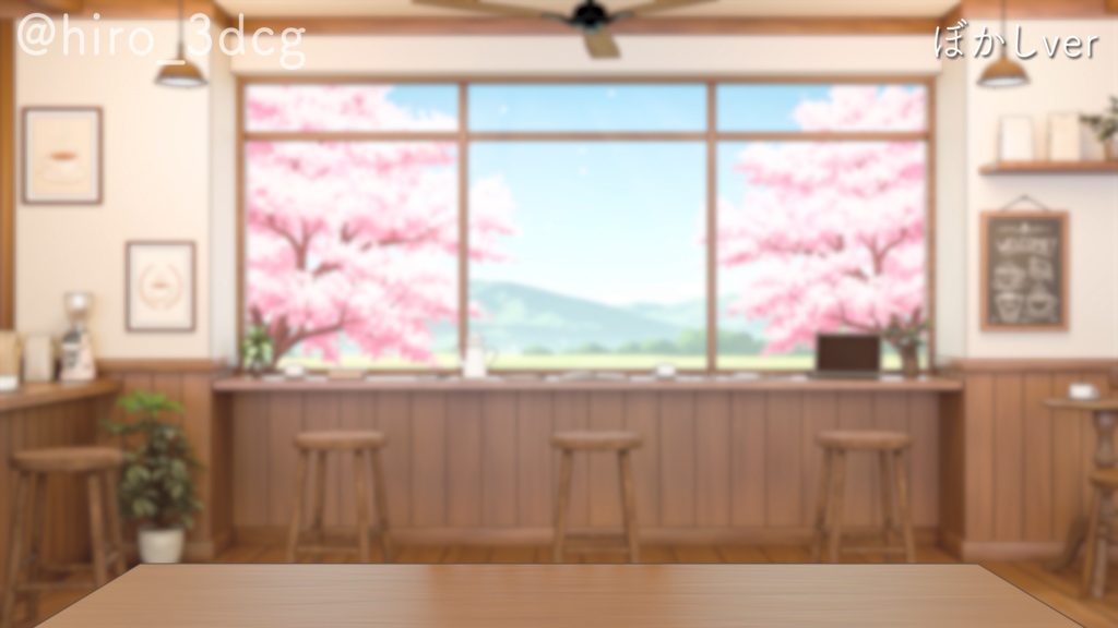 【動く配信背景】桜の見えるカフェ・窓辺のカウンター席|春・歌枠・雑談【OBS対応/Vtuber向け】