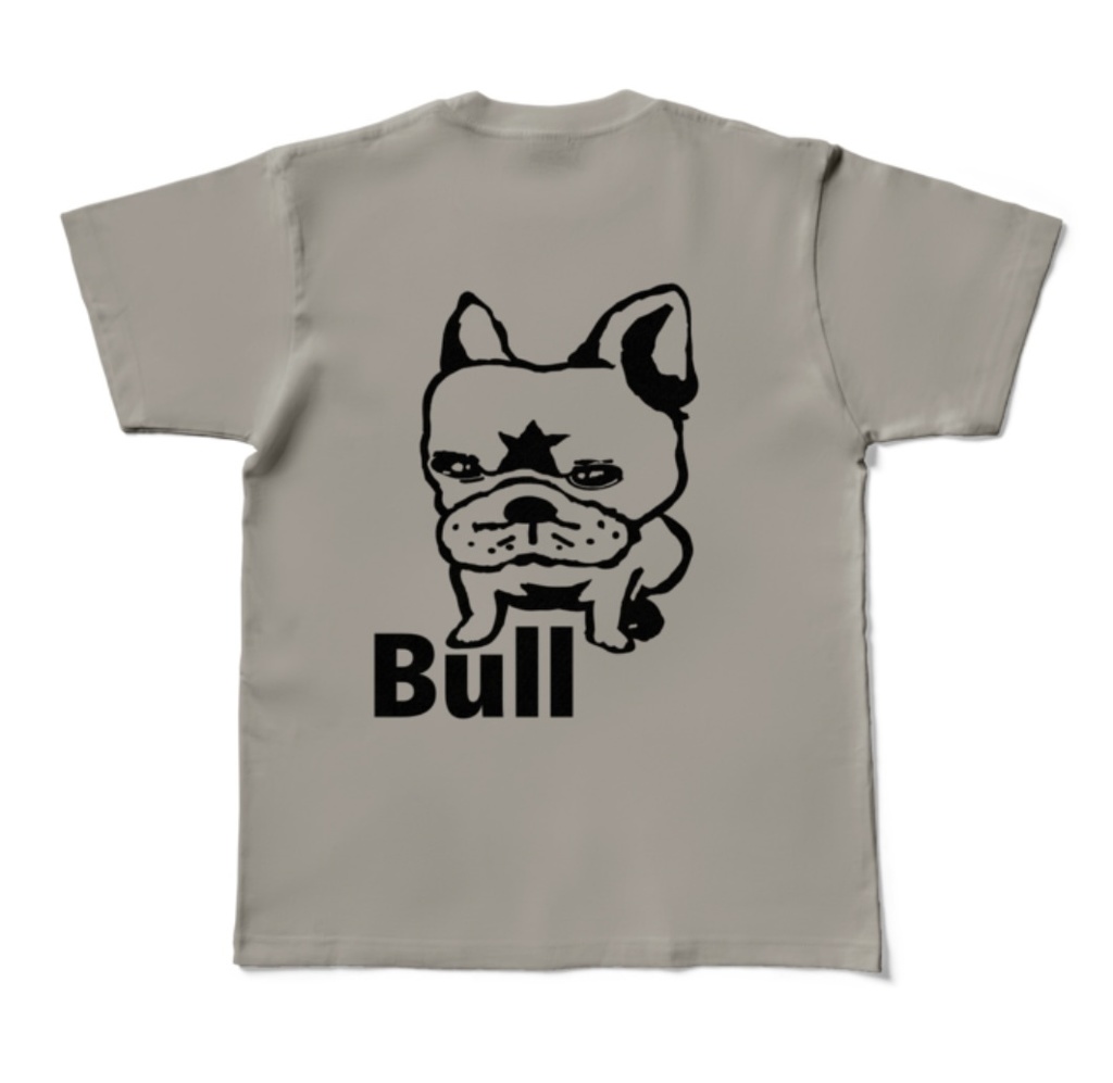 バックプリントBull カラーTシャツ 淡色3色