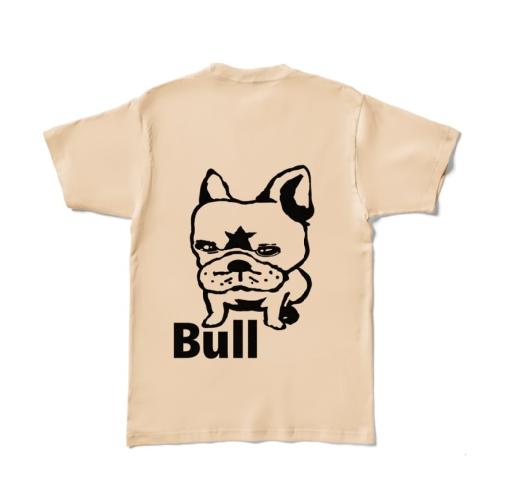 バックプリントBull カラーTシャツ 淡色3色
