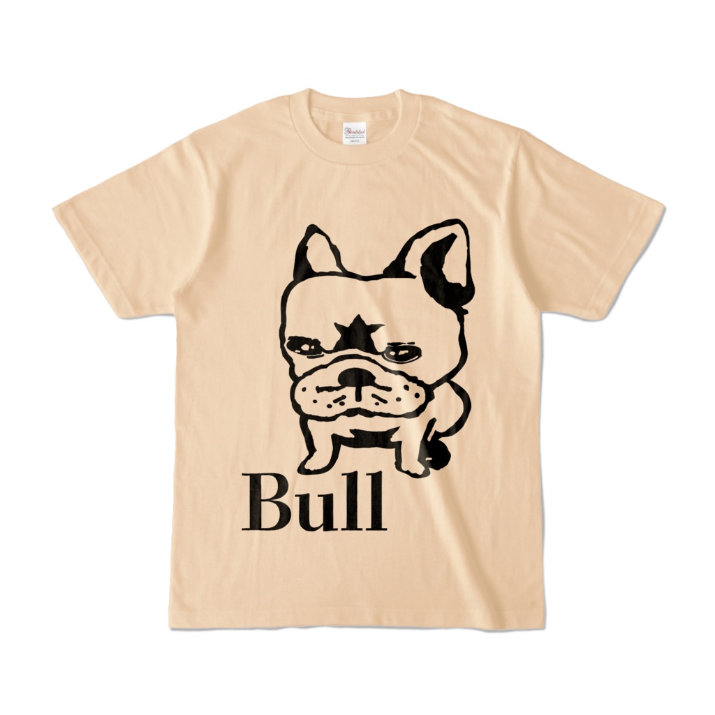 Bullフレブル犬両面ロゴ入りアッシュ、ナチュラルカラーTシャツ2色