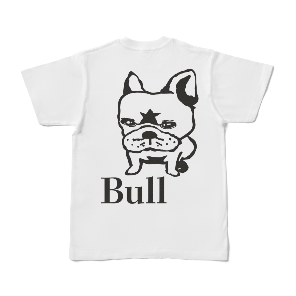 バックプリントBull胸GEロゴ入り白Tシャツ