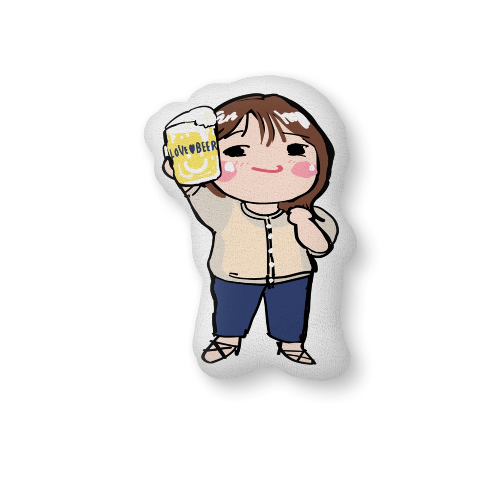 スタッフもえもえふかふかクッション両面中サイズ