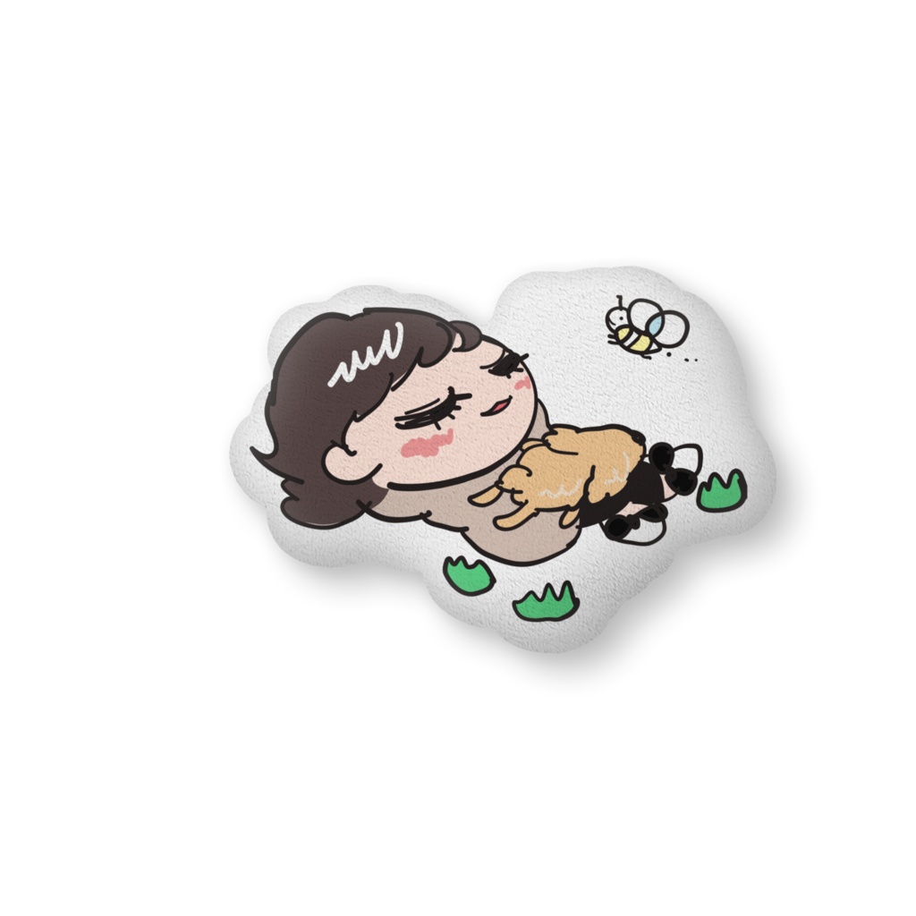 ゆー子さんとトイプードルワンちゃん両面クッション中