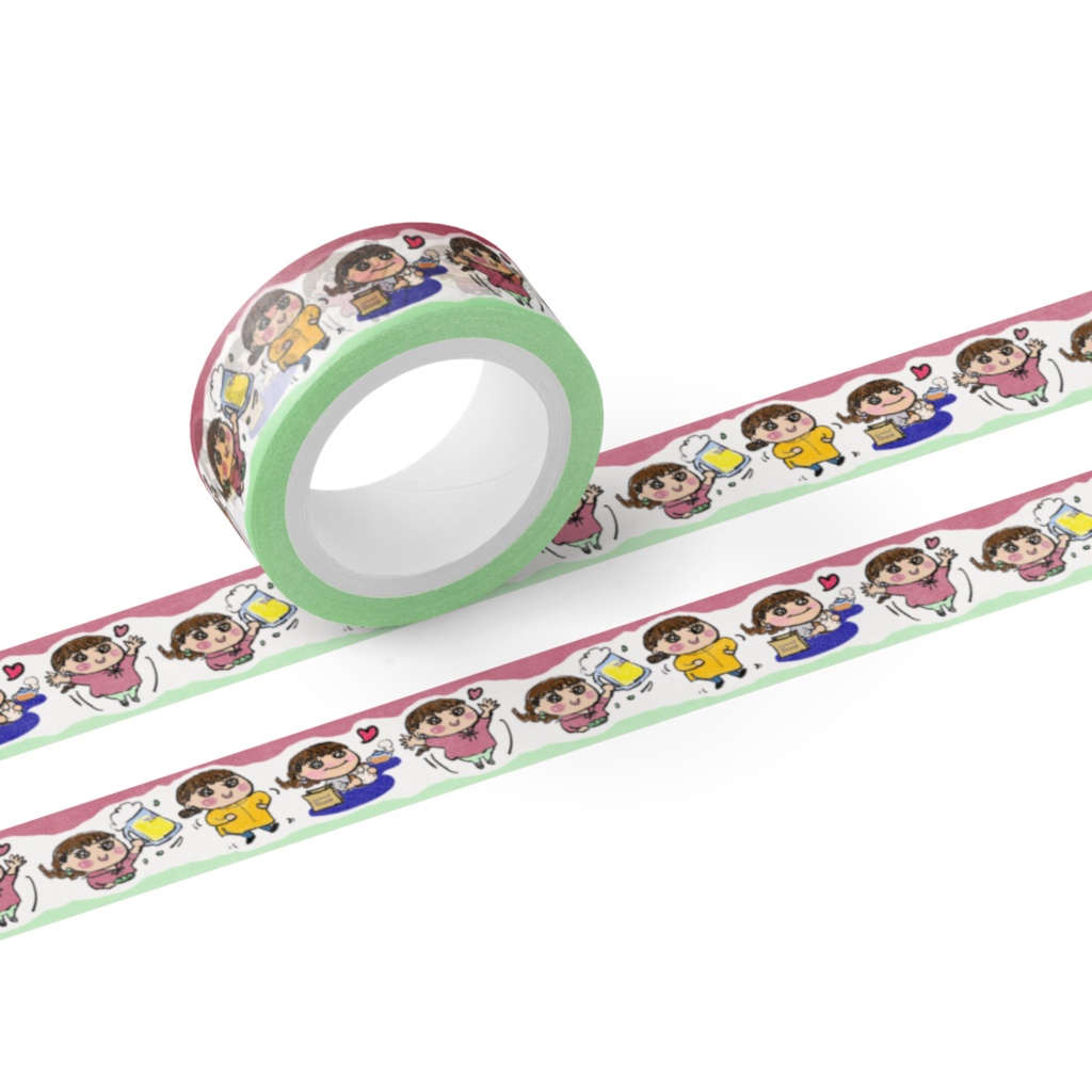 ジュンコマスキングテープ　ビールとパン