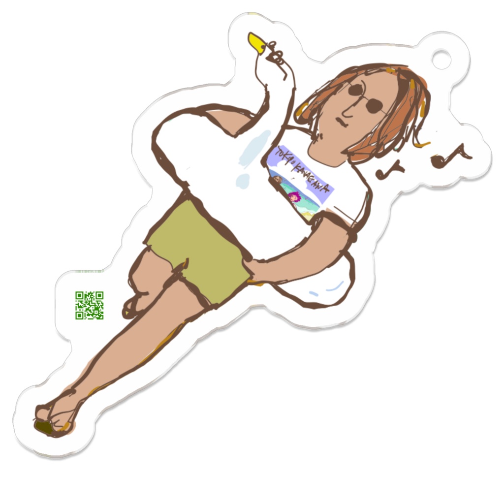 PARADISE OJISANパラダイスおじさん一人50×50透明キーホルダー