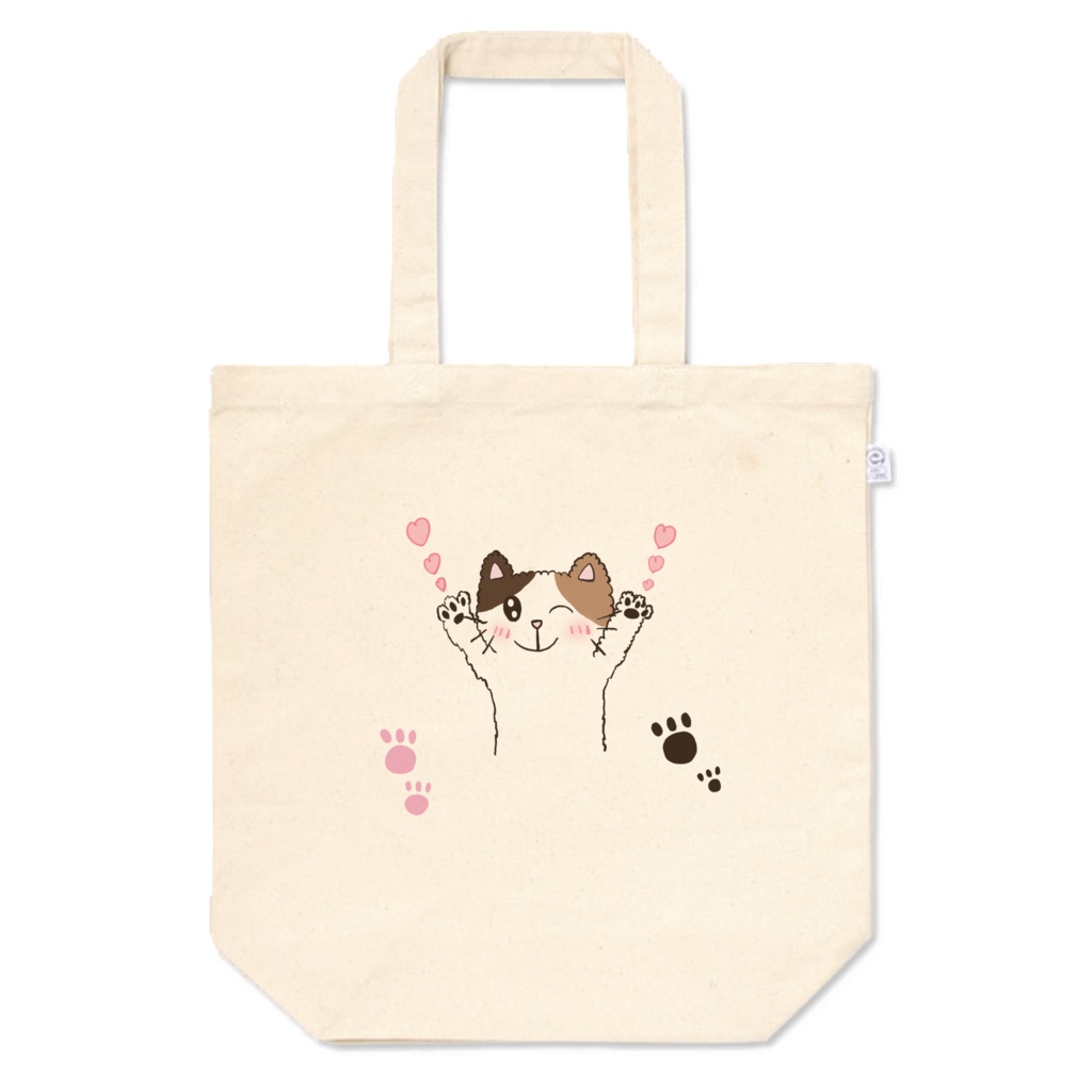 キュンキュンしてるもふもふねこトートバッグ
