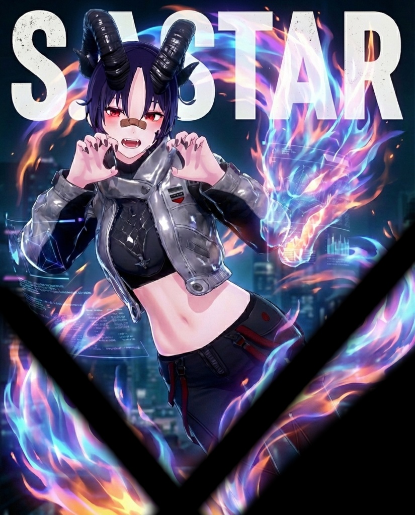 《宇宙の走り屋悪魔VTuber「ASTAR（アスター）（仮）」》 ― オリジナルVtuber / 商用利用可 BGM付き！ 
