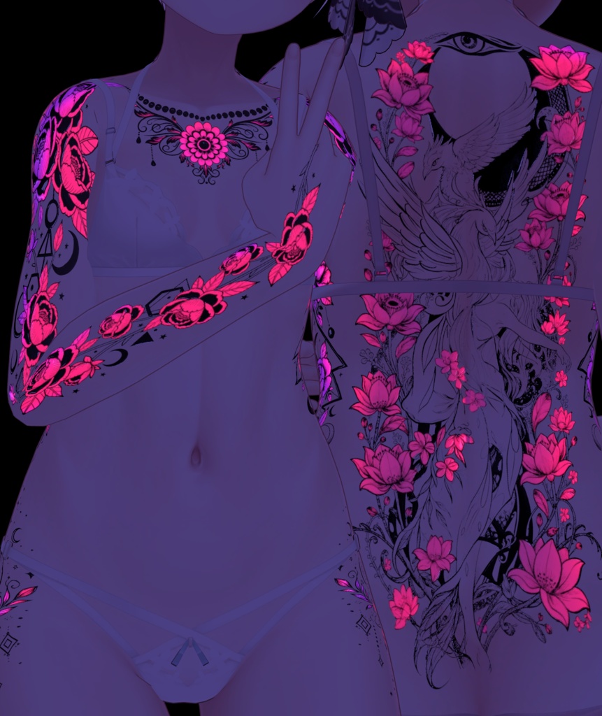 Petals of Light ( 光の花弁 )/ tattoo ( タトゥー ) / 4k Textures