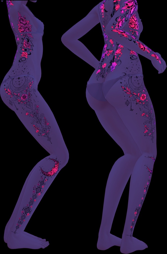 Petals of Light ( 光の花弁 )/ tattoo ( タトゥー ) / 4k Textures