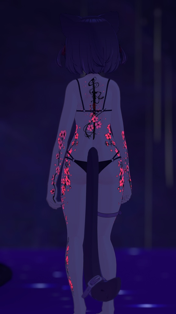 Night Sakura ( 夜桜 )/ tattoo ( タトゥー ) / 4k Textures