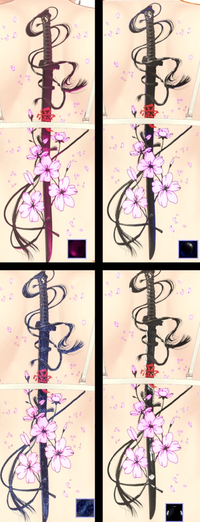 Night Sakura ( 夜桜 )/ tattoo ( タトゥー ) / 4k Textures