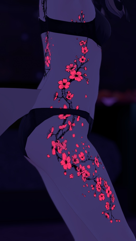 Night Sakura ( 夜桜 )/ tattoo ( タトゥー ) / 4k Textures