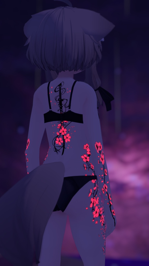 Night Sakura ( 夜桜 )/ tattoo ( タトゥー ) / 4k Textures