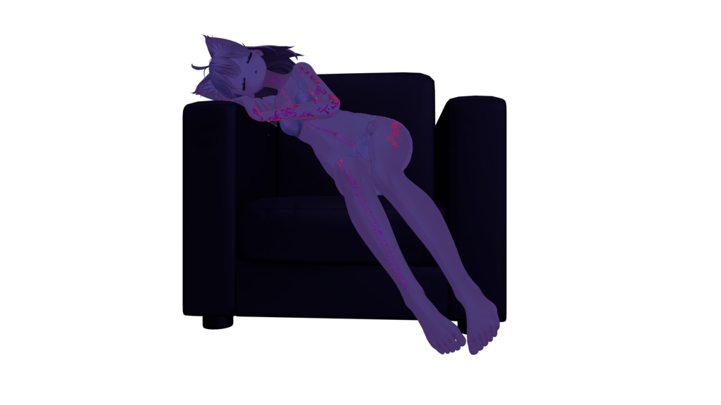 Midnight Calligraphy ( 夜墨 )/ tattoo ( タトゥー ) / 4k Textures