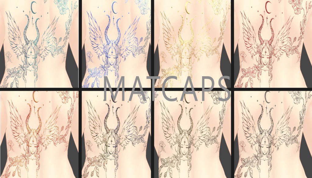 Moonlit Petal Rite ( 月下花儀 )/ tattoo ( タトゥー ) / 4k Textures