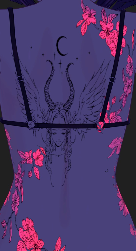 Moonlit Petal Rite ( 月下花儀 )/ tattoo ( タトゥー ) / 4k Textures