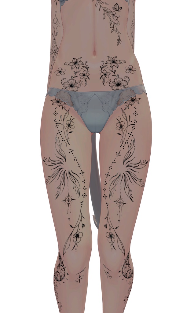 Moonlit Petal Rite ( 月下花儀 )/ tattoo ( タトゥー ) / 4k Textures