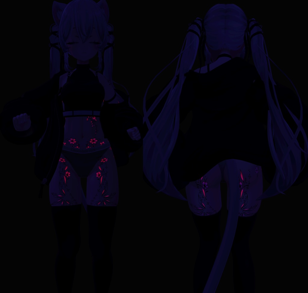 Moonlit Petal Rite ( 月下花儀 )/ tattoo ( タトゥー ) / 4k Textures