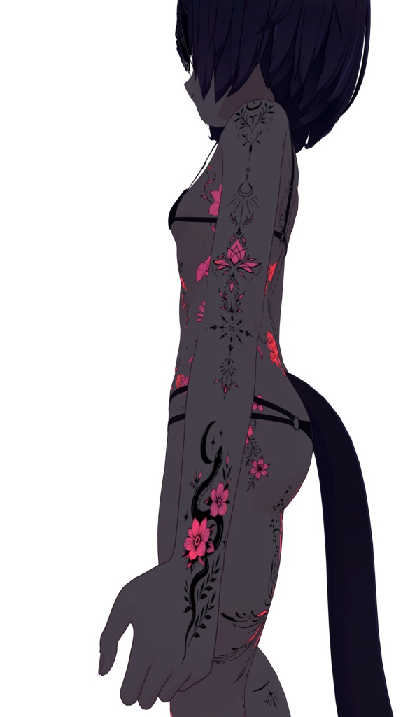 Moonlit Petal Rite ( 月下花儀 )/ tattoo ( タトゥー ) / 4k Textures