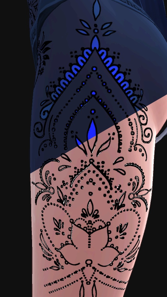 Astral Lotus Ornament ( 星蓮の装飾 )/ tattoo ( タトゥー ) / 4k Textures