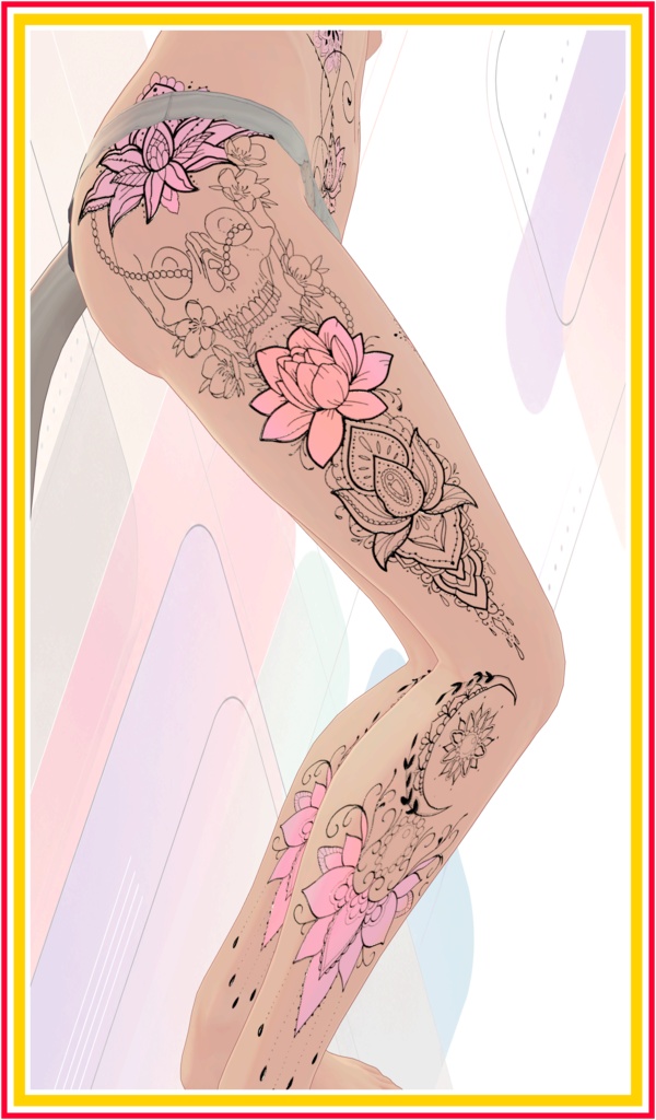 Elegant Neon Lotus Ink ( 優雅なネオン蓮タトゥー )/ tattoo ( タトゥー )